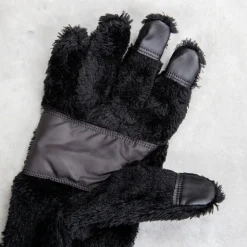And Wander High Loft Fleece Gloves Black
