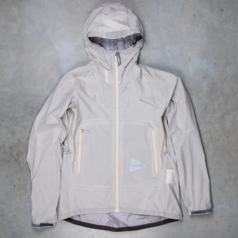 And Wander 3L UL Rain Jacket Light Gray