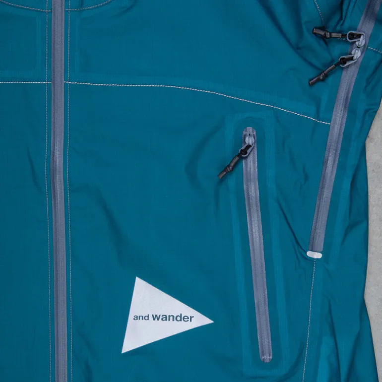 And Wander 3L UL Rain Jacket Blue