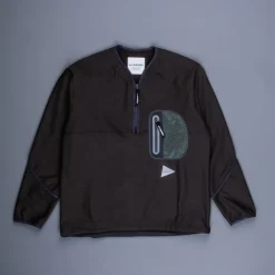 And Wander light fleece pullover charcoal