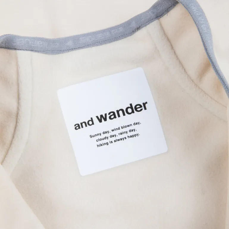 And Wander light fleece pullover off white