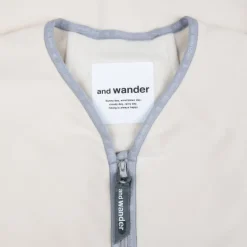 And Wander light fleece pullover off white