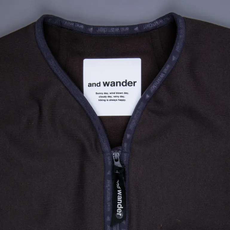 And Wander light fleece pullover charcoal