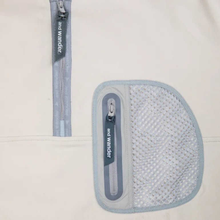 And Wander light fleece pullover off white