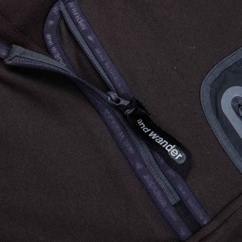 And Wander light fleece pullover charcoal