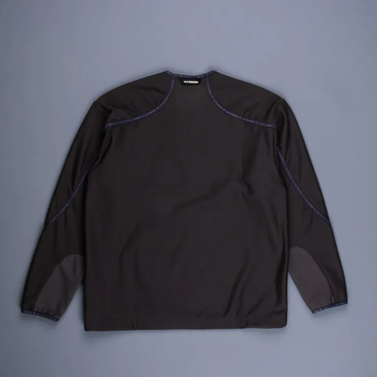 And Wander light fleece pullover charcoal