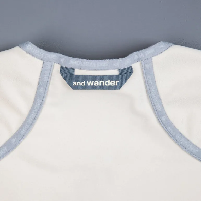 And Wander light fleece pullover off white