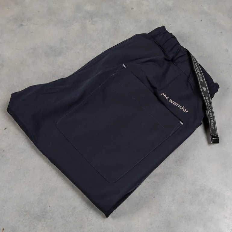 And Wander Light W Cloth Pants Navy