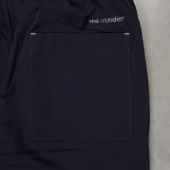 And Wander Light W Cloth Pants Navy