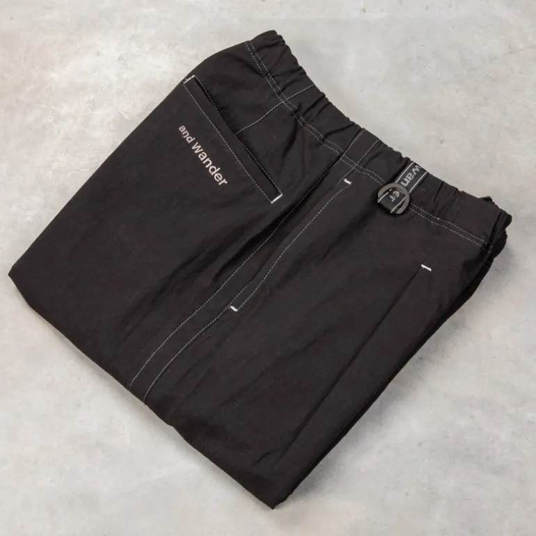 And Wander Linen Drawstring Pants Black