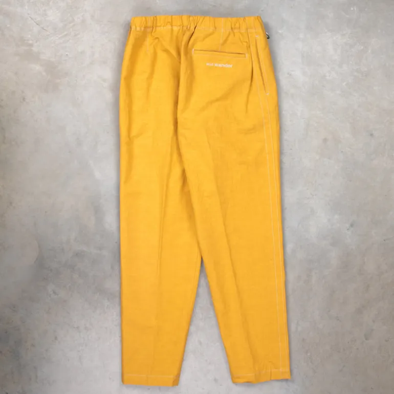 And Wander Linen Drawstring Pants Yellow