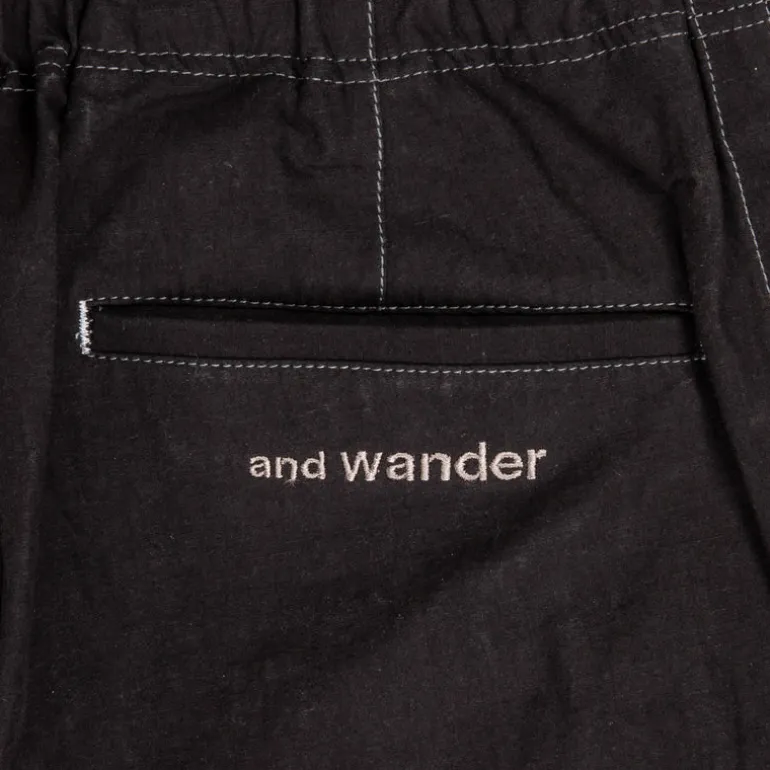 And Wander Linen Drawstring Pants Black