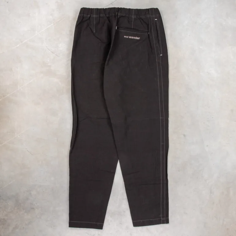 And Wander Linen Drawstring Pants Black