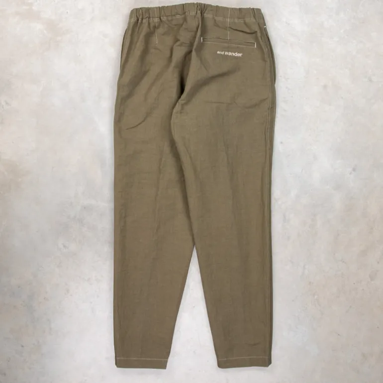 And Wander Linen Drawstring Pants Khaki
