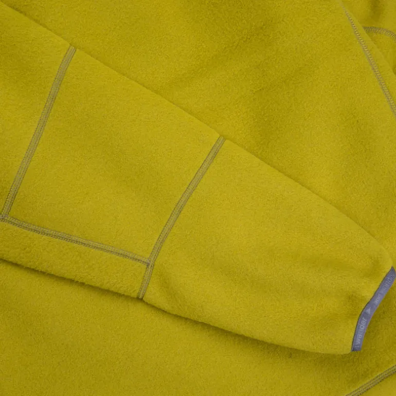 And Wander Wool Fleece Cardigan Yellow Green
