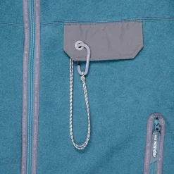 And Wander Wool Fleece Cardigan Blue Gray