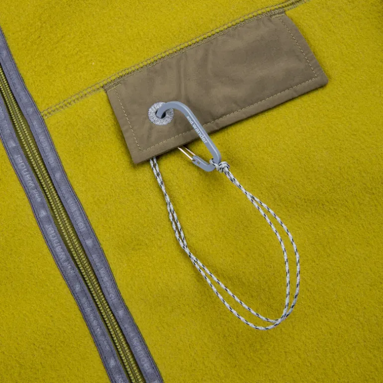 And Wander Wool Fleece Cardigan Yellow Green