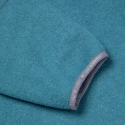 And Wander Wool Fleece Cardigan Blue Gray