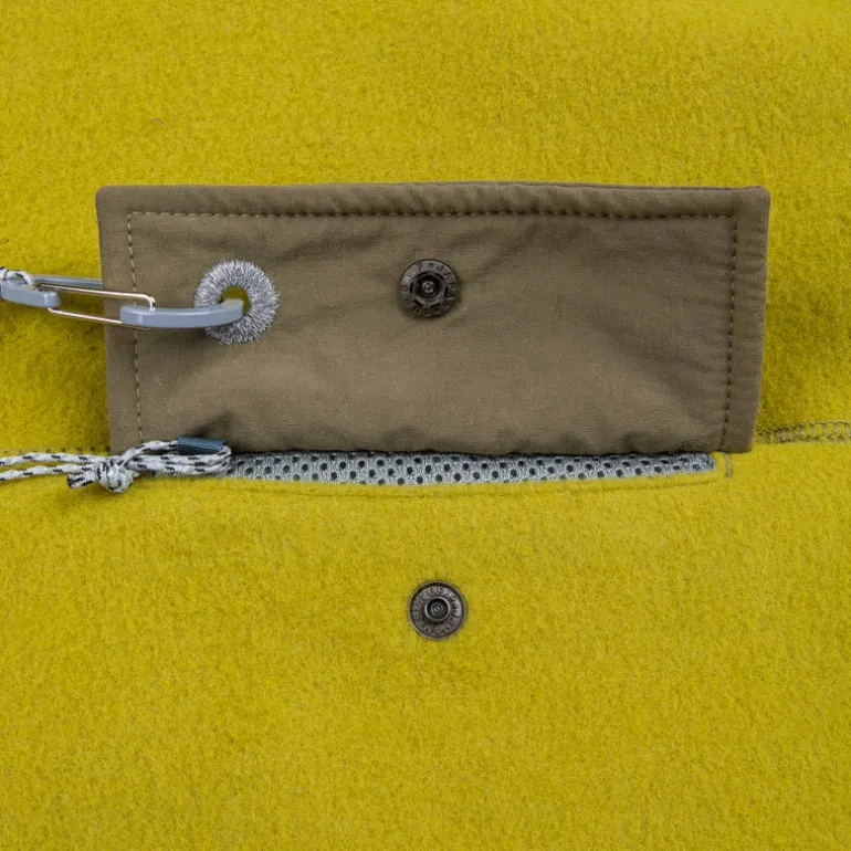 And Wander Wool Fleece Cardigan Yellow Green