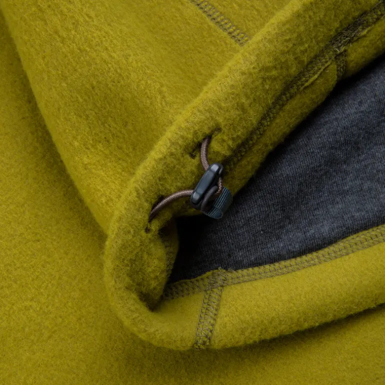 And Wander Wool Fleece Cardigan Yellow Green