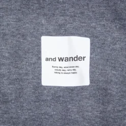 And Wander Wool Fleece Cardigan Blue Gray