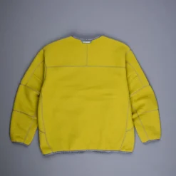 And Wander Wool Fleece Cardigan Yellow Green