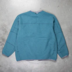 And Wander Wool Fleece Cardigan Blue Gray