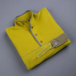 And Wander Wool Fleece Pullover Yellow Green