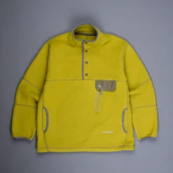 And Wander Wool Fleece Pullover Yellow Green