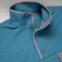 And Wander Wool Fleece Pullover Blue Gray