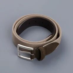 Anderson's x Frans Boone Woven Belt Tan - Olive Suede