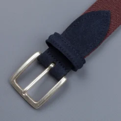 Anderson's x Frans Boone woven belt Burgundy Blu-suede
