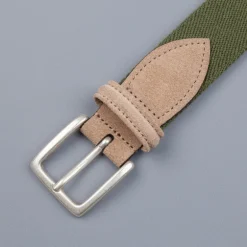 Anderson's x Frans Boone woven belt olive - tan suede