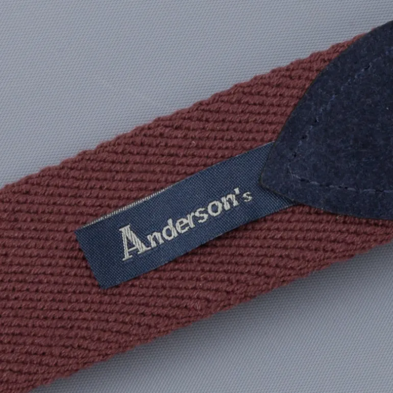 Anderson's x Frans Boone woven belt Burgundy Blu-suede