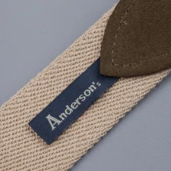Anderson's x Frans Boone Woven Belt Tan - Olive Suede