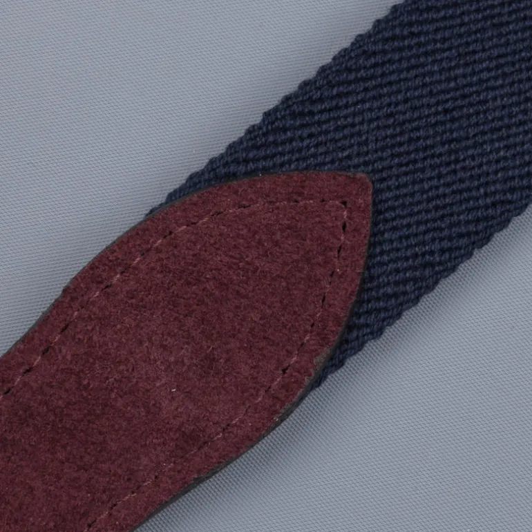 Anderson's x Frans Boone woven belt Navy - Burgundy suede