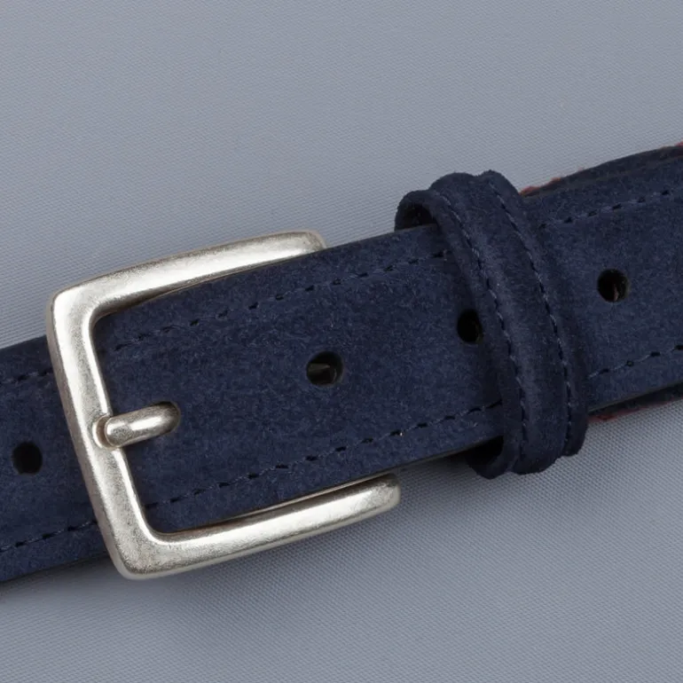 Anderson's x Frans Boone woven belt Burgundy Blu-suede