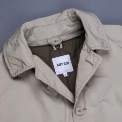 Aspesi Vodka Long Raincoat Stucco
