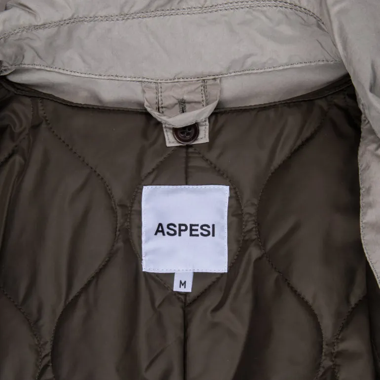 Aspesi Vodka Long Raincoat Stucco