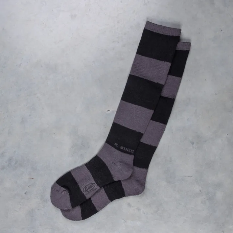Buco Striped Action Socks Gray/Black