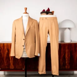 Caruso Butterfly Jacket Super 130's Hopsack Beige