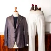 Caruso Butterfly Jacket Wool Silk Linen Brown