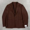 Caruso Butterfly Jacket Wool Cashmere Italian Tweed Marrone