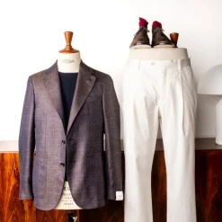 Caruso Butterfly Jacket Wool Silk Linen Brown