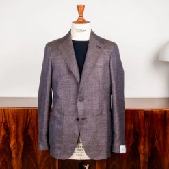 Caruso Butterfly Jacket Wool Silk Linen Brown