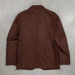 Caruso Butterfly Jacket Wool Cashmere Italian Tweed Marrone