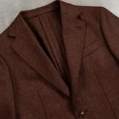 Caruso Butterfly Jacket Wool Cashmere Italian Tweed Marrone