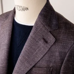 Caruso Butterfly Jacket Wool Silk Linen Brown