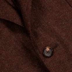 Caruso Butterfly Jacket Wool Cashmere Italian Tweed Marrone