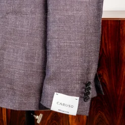 Caruso Butterfly Jacket Wool Silk Linen Brown